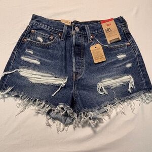 Women's Levi's Distressed 501 Cutoff Jean Shorts Size 28